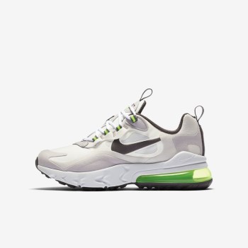 Nike Air Max 270 React - Nagyobb Gyerek Utcai Cipő - Fehér/Zöld/Szürke/Titán